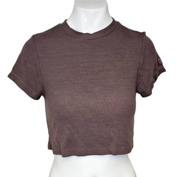 SET Active Women's Ribbed Modal Cropped T-Shirt Size Small - Picture 1 of 6